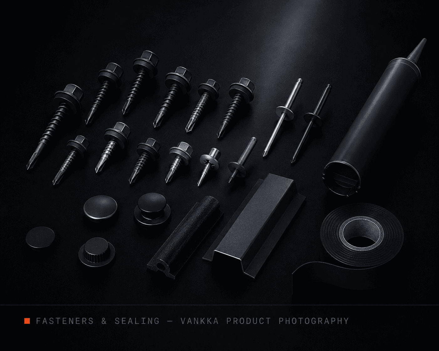 Fasteners & Sealing — VANKKA product photography
